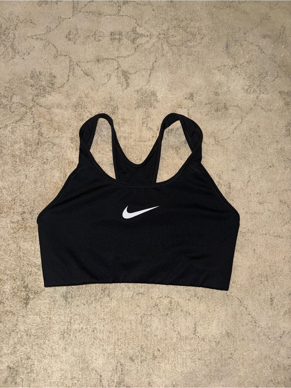 Nike Black & White Logo Racerback Sports Bra